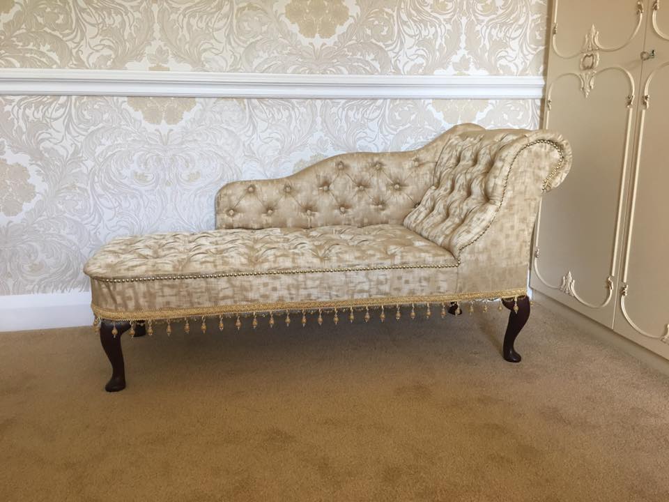 gold chaise